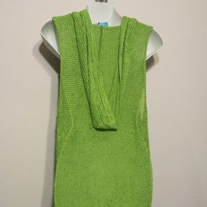 Great Lime Green Hooded Beach Cover up L or XL